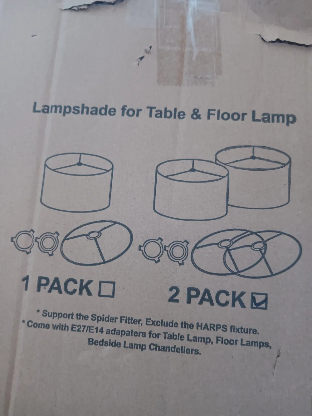 White Drum Lamp Shade Set – Classic Fabric Cylinder (2-Pack)